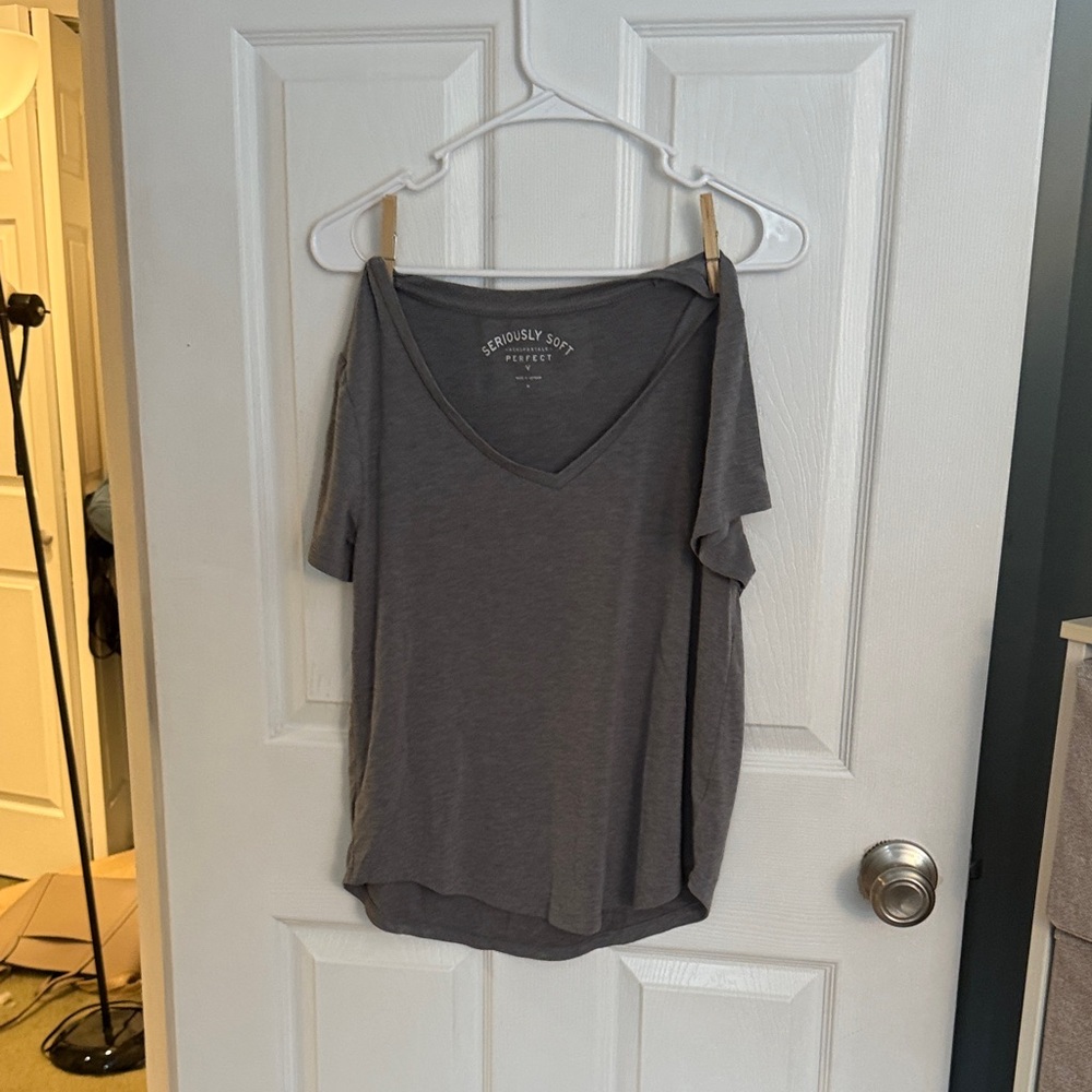 Aeropostale Charcoal V-Neck Tee